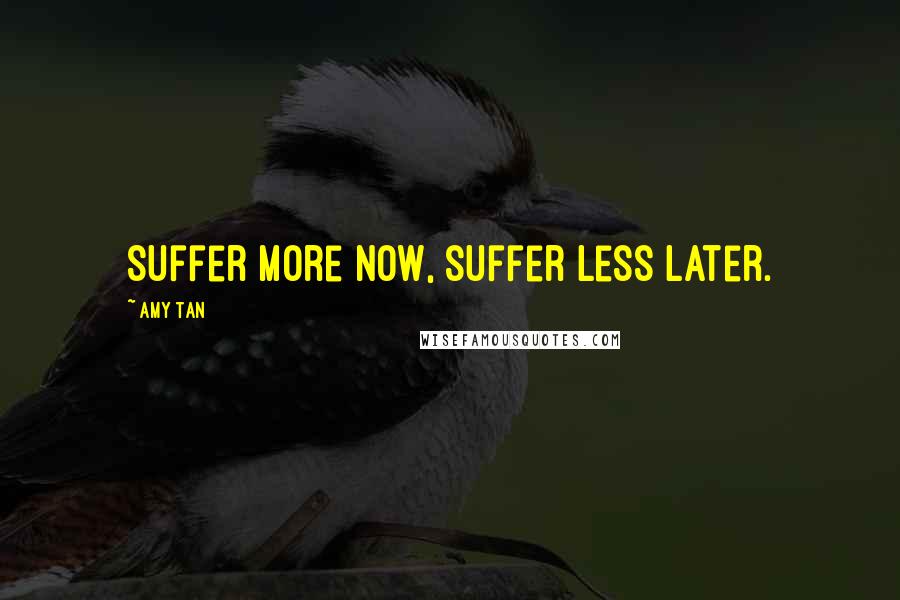 Amy Tan Quotes: Suffer more now, suffer less later.