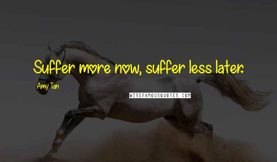 Amy Tan Quotes: Suffer more now, suffer less later.