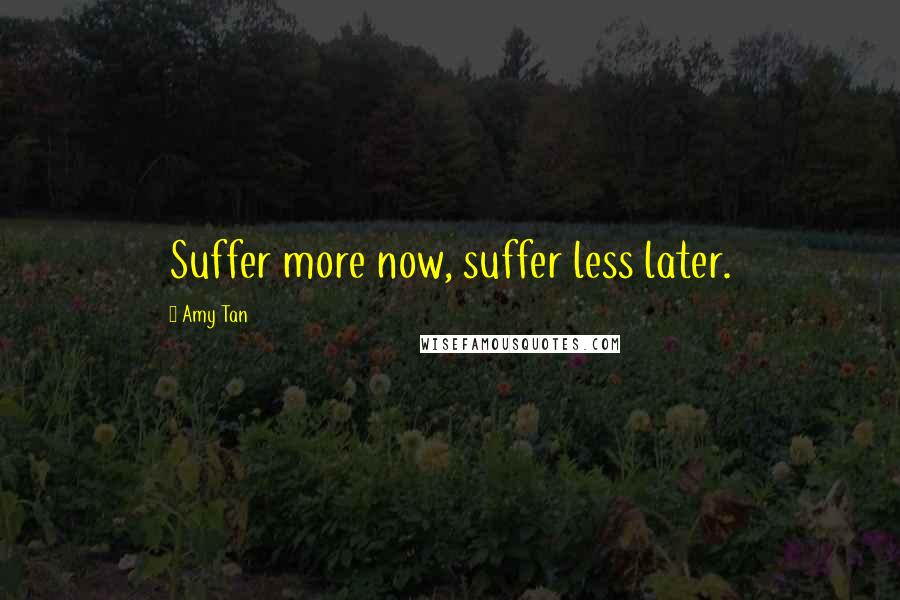 Amy Tan Quotes: Suffer more now, suffer less later.
