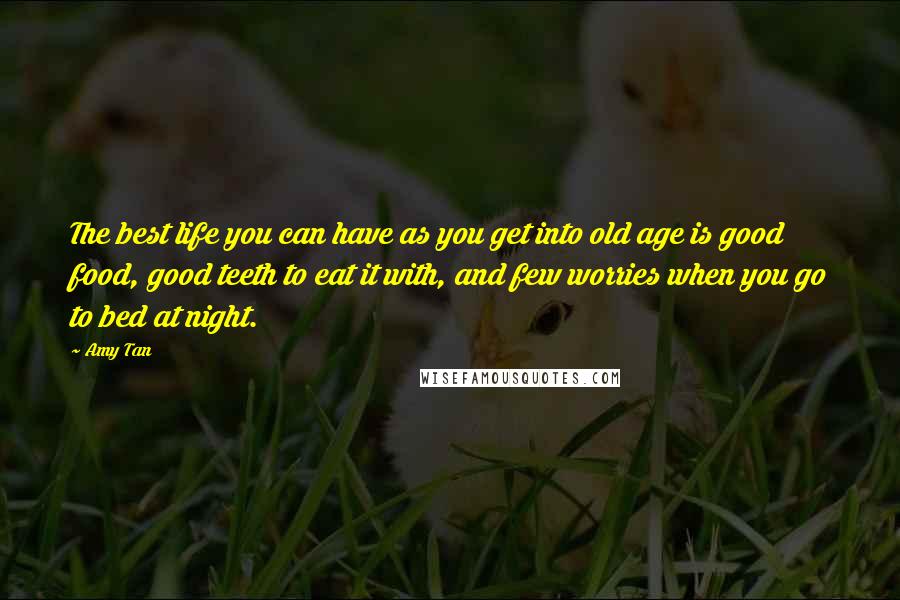 Amy Tan Quotes: The best life you can have as you get into old age is good food, good teeth to eat it with, and few worries when you go to bed at night.