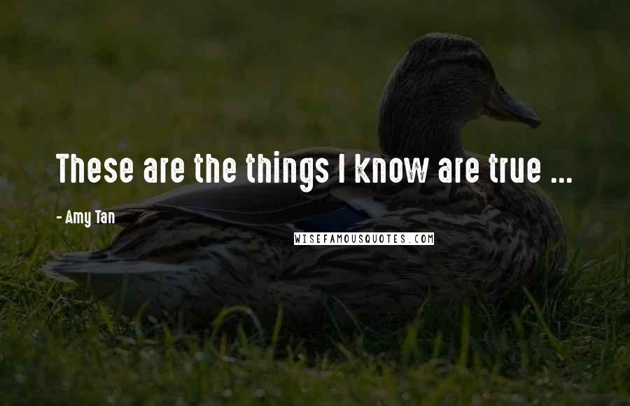Amy Tan Quotes: These are the things I know are true ...