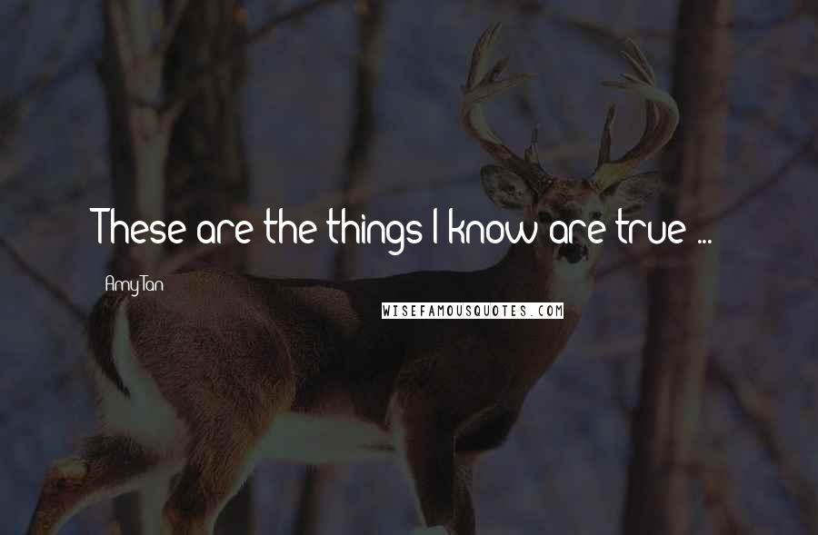 Amy Tan Quotes: These are the things I know are true ...