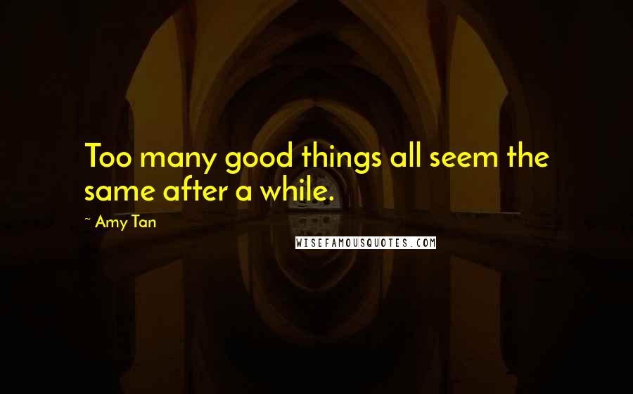 Amy Tan Quotes: Too many good things all seem the same after a while.