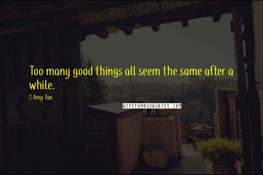 Amy Tan Quotes: Too many good things all seem the same after a while.