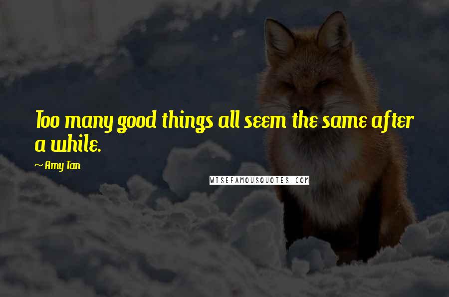 Amy Tan Quotes: Too many good things all seem the same after a while.