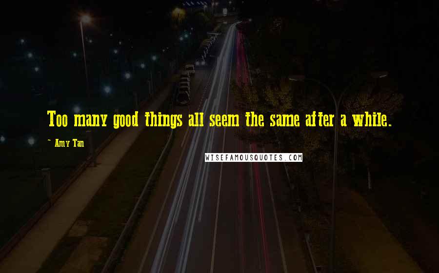 Amy Tan Quotes: Too many good things all seem the same after a while.