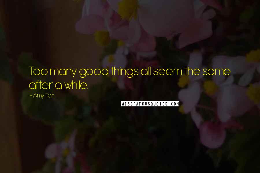 Amy Tan Quotes: Too many good things all seem the same after a while.