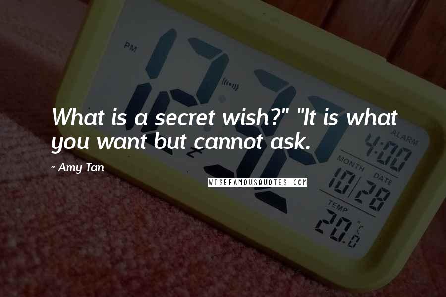 Amy Tan Quotes: What is a secret wish?" "It is what you want but cannot ask.