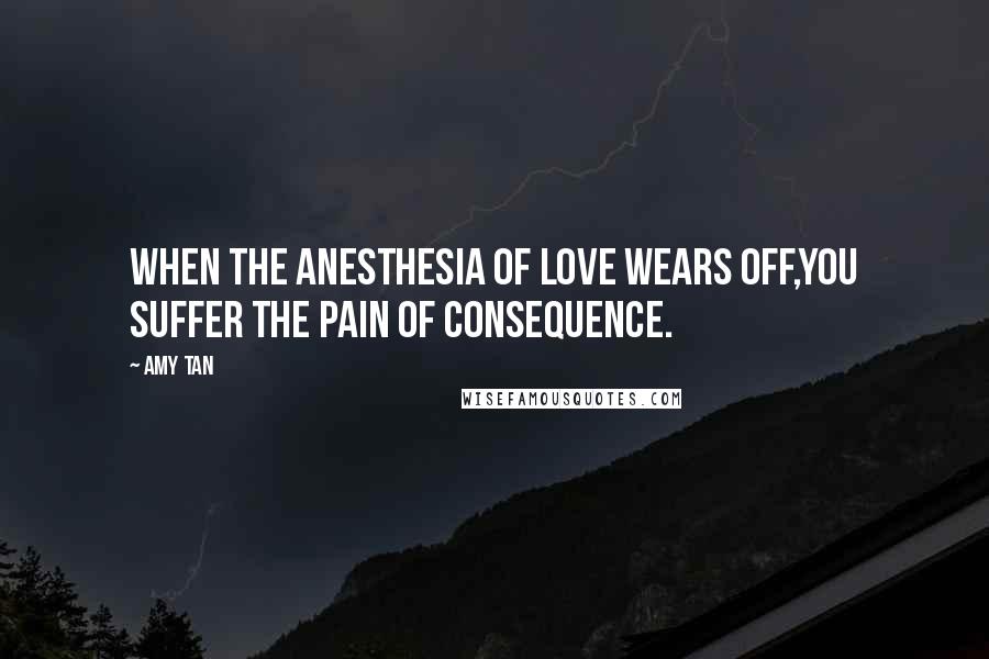 Amy Tan Quotes: When the anesthesia of love wears off,you suffer the pain of consequence.
