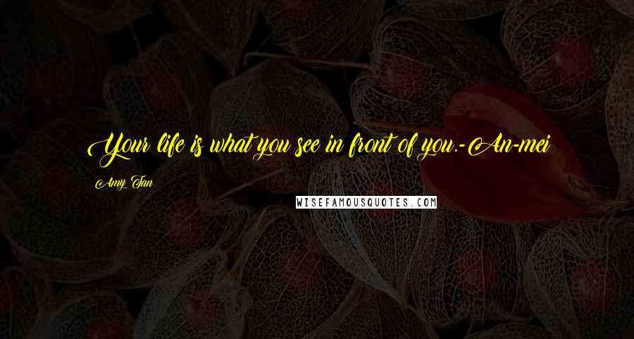 Amy Tan Quotes: Your life is what you see in front of you.-An-mei