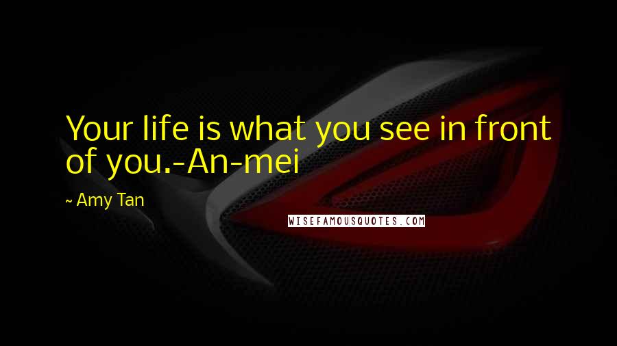 Amy Tan Quotes: Your life is what you see in front of you.-An-mei
