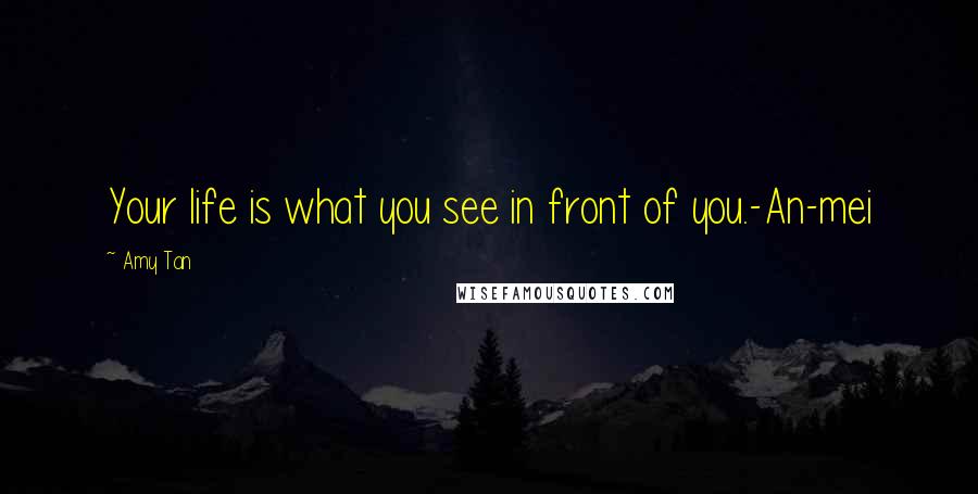 Amy Tan Quotes: Your life is what you see in front of you.-An-mei