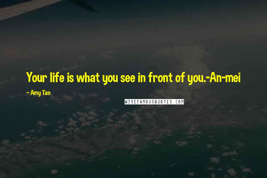 Amy Tan Quotes: Your life is what you see in front of you.-An-mei