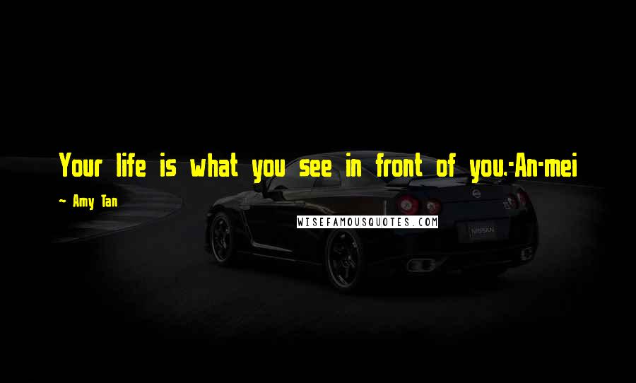 Amy Tan Quotes: Your life is what you see in front of you.-An-mei