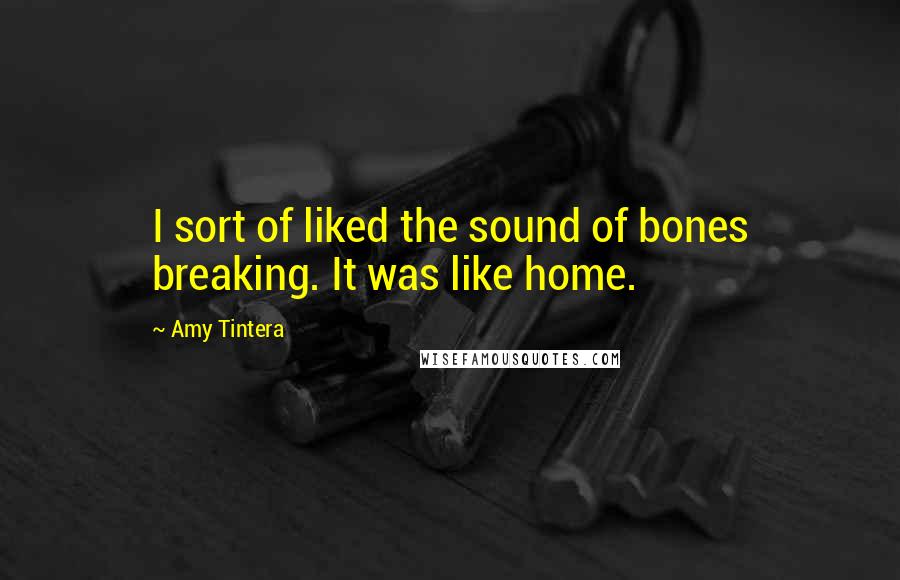 Amy Tintera Quotes: I sort of liked the sound of bones breaking. It was like home.