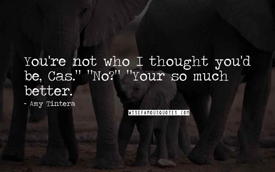 Amy Tintera Quotes: You're not who I thought you'd be, Cas." "No?" "Your so much better.