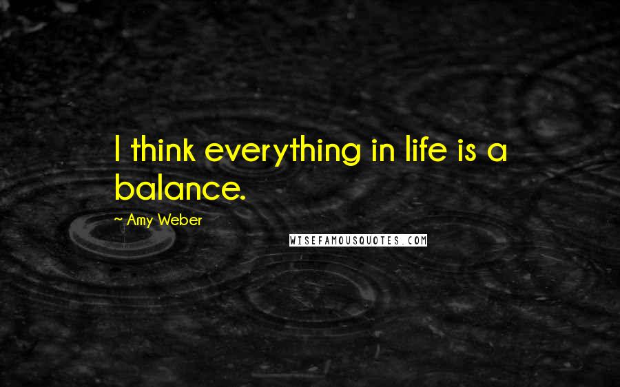 Amy Weber Quotes: I think everything in life is a balance.