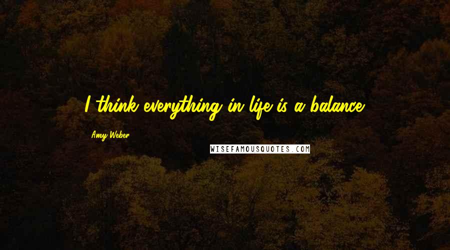 Amy Weber Quotes: I think everything in life is a balance.