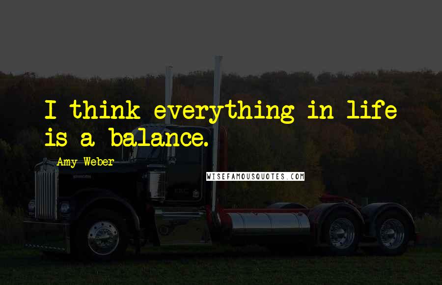 Amy Weber Quotes: I think everything in life is a balance.