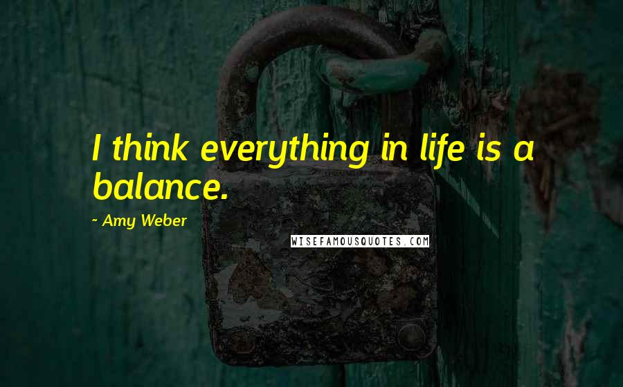 Amy Weber Quotes: I think everything in life is a balance.