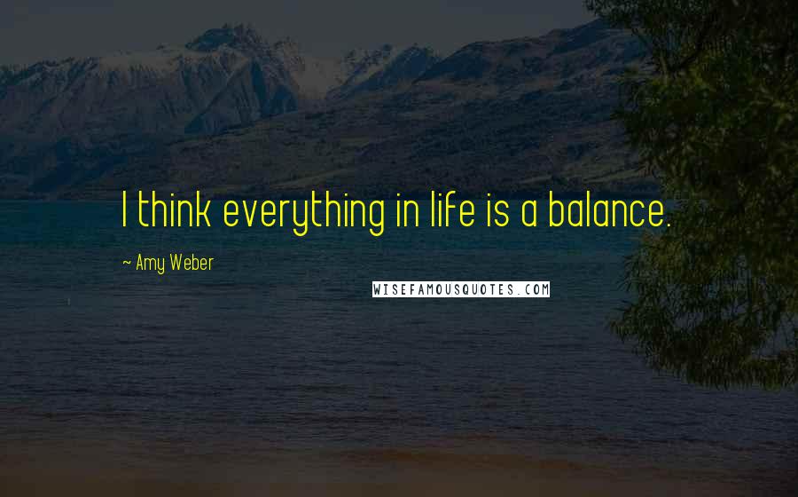 Amy Weber Quotes: I think everything in life is a balance.