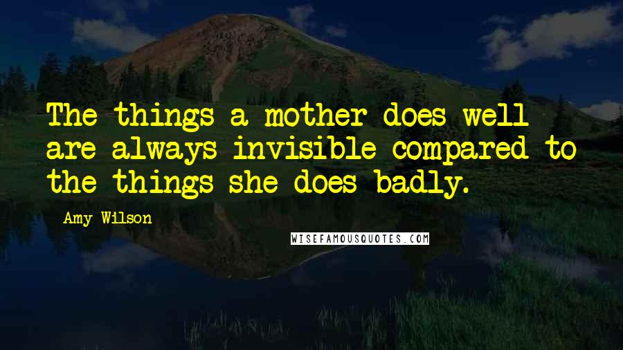 Amy Wilson Quotes: The things a mother does well are always invisible compared to the things she does badly.