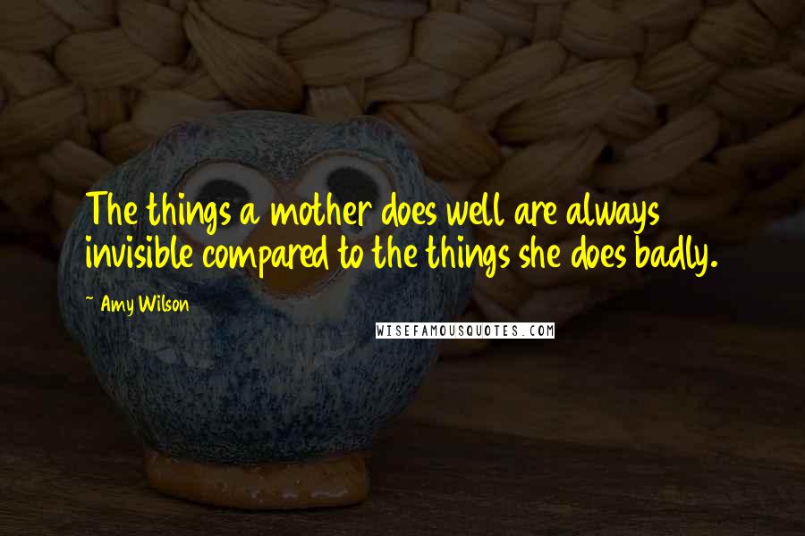 Amy Wilson Quotes: The things a mother does well are always invisible compared to the things she does badly.