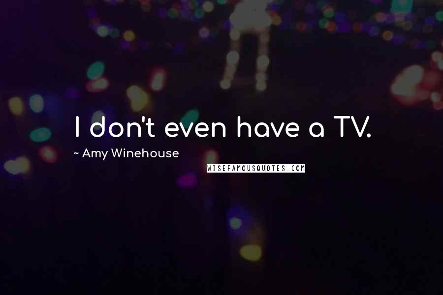 Amy Winehouse Quotes: I don't even have a TV.