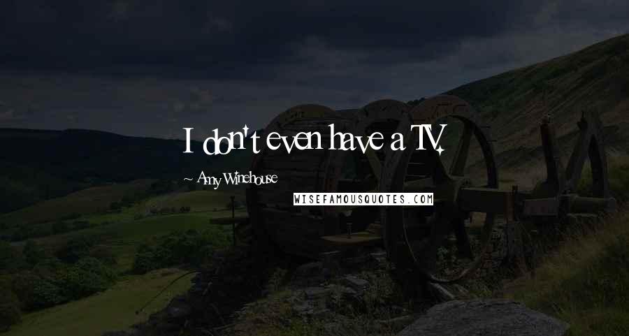 Amy Winehouse Quotes: I don't even have a TV.