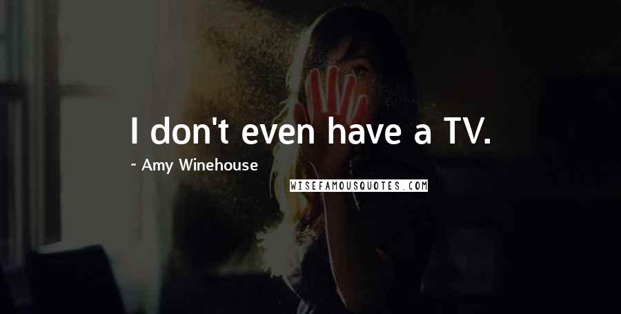 Amy Winehouse Quotes: I don't even have a TV.