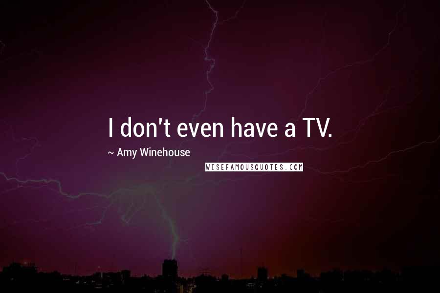 Amy Winehouse Quotes: I don't even have a TV.