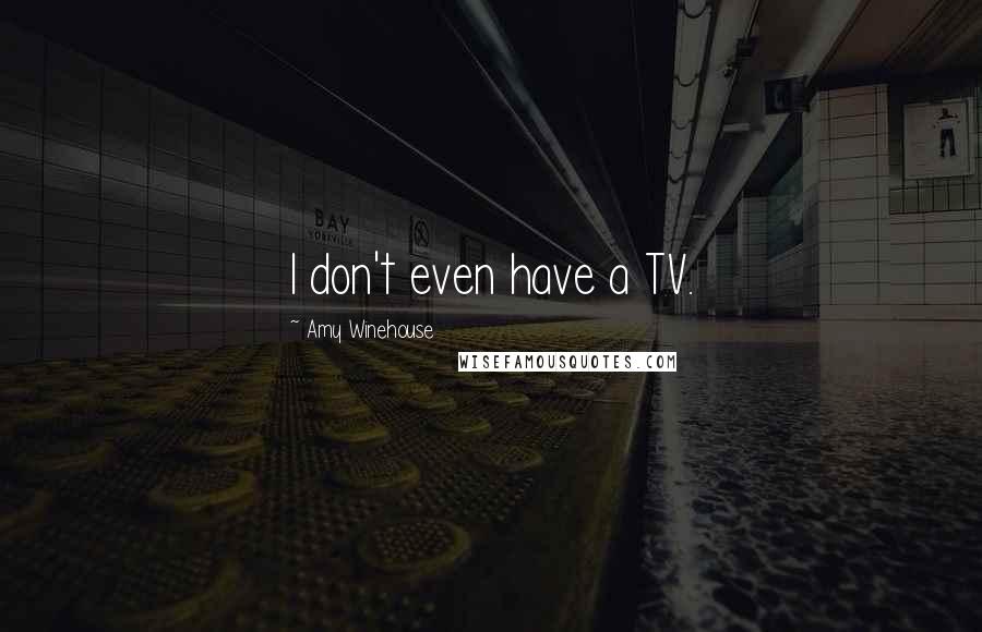 Amy Winehouse Quotes: I don't even have a TV.