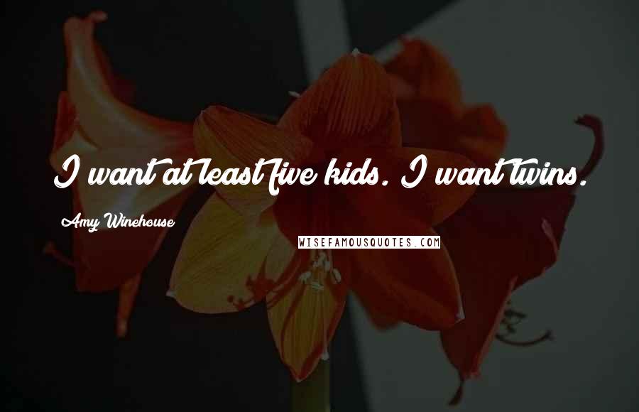 Amy Winehouse Quotes: I want at least five kids. I want twins.