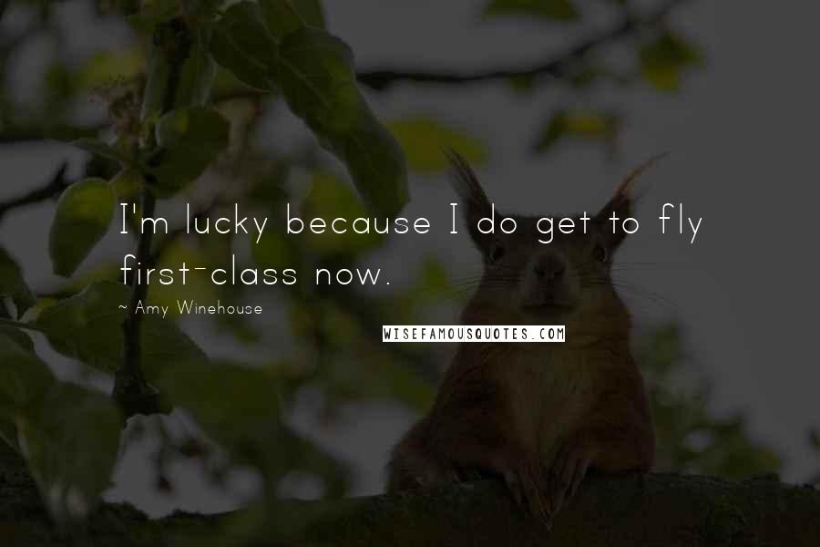 Amy Winehouse Quotes: I'm lucky because I do get to fly first-class now.