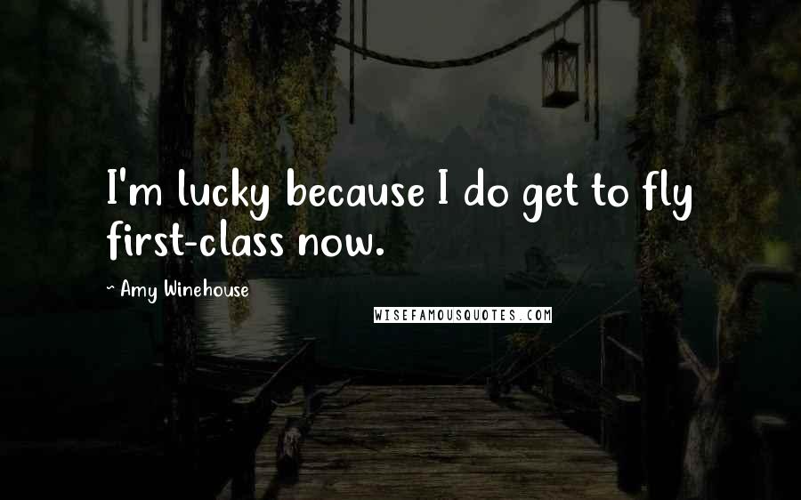 Amy Winehouse Quotes: I'm lucky because I do get to fly first-class now.