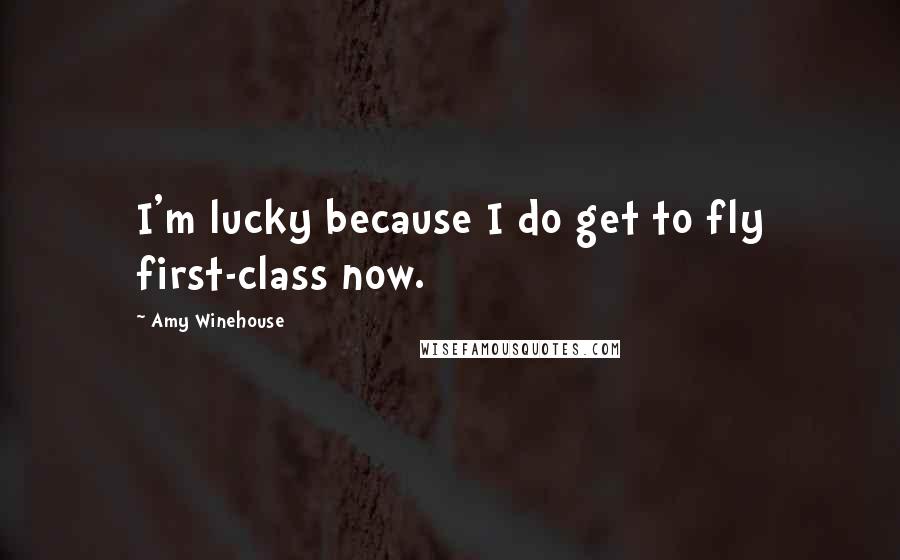 Amy Winehouse Quotes: I'm lucky because I do get to fly first-class now.