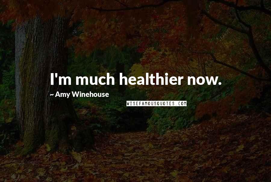 Amy Winehouse Quotes: I'm much healthier now.