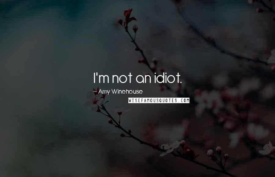Amy Winehouse Quotes: I'm not an idiot.