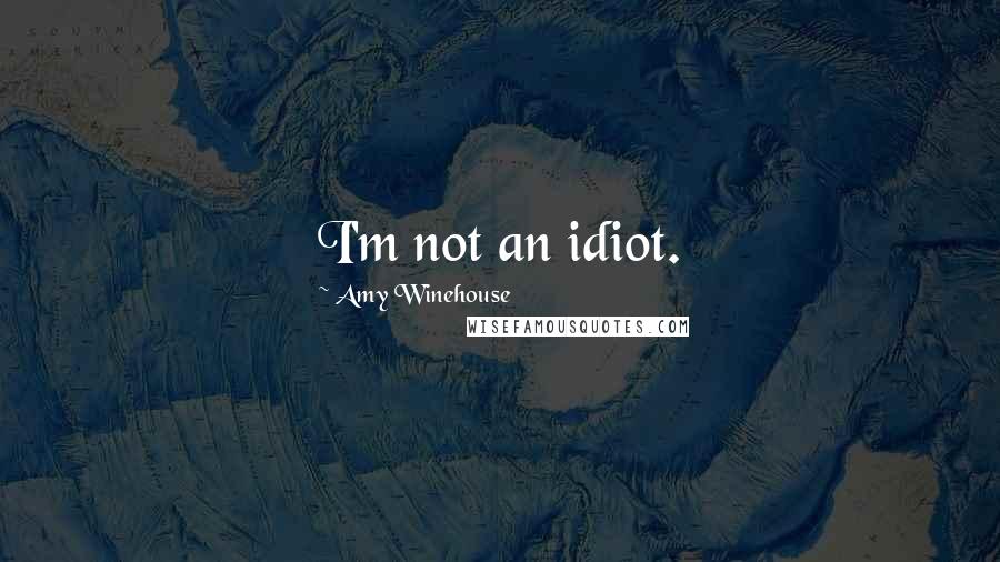 Amy Winehouse Quotes: I'm not an idiot.