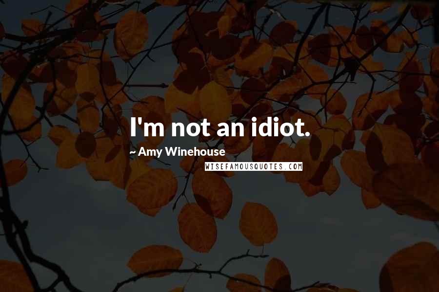 Amy Winehouse Quotes: I'm not an idiot.