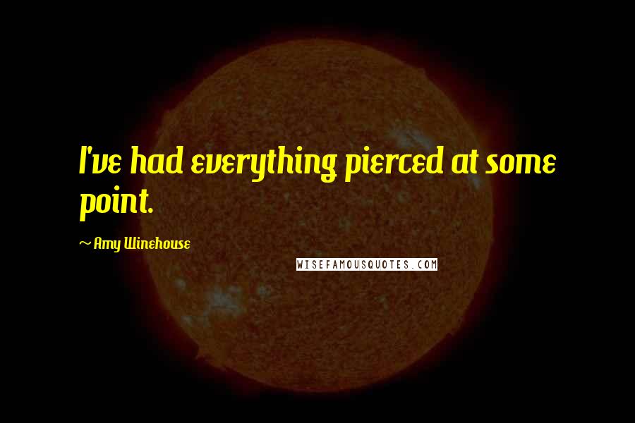 Amy Winehouse Quotes: I've had everything pierced at some point.