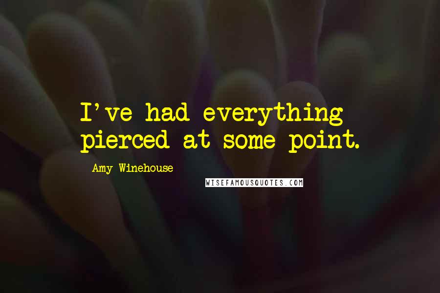 Amy Winehouse Quotes: I've had everything pierced at some point.