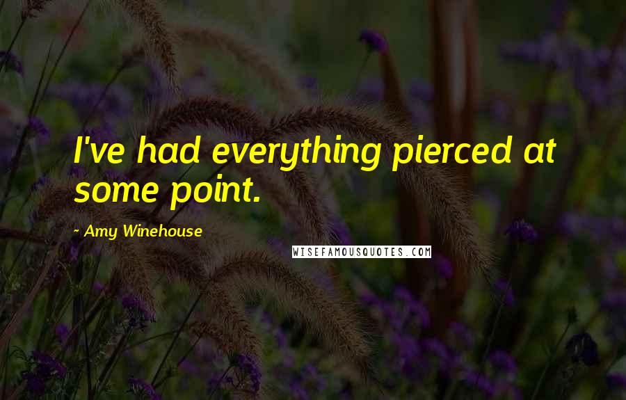 Amy Winehouse Quotes: I've had everything pierced at some point.