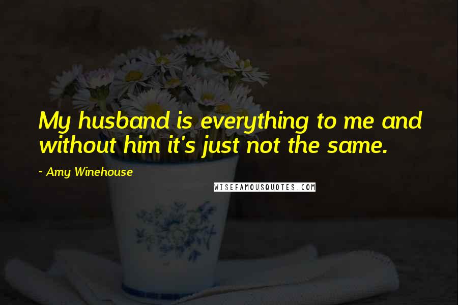 Amy Winehouse Quotes: My husband is everything to me and without him it's just not the same.