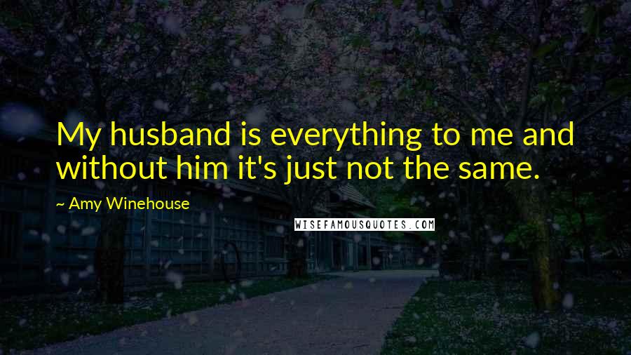 Amy Winehouse Quotes: My husband is everything to me and without him it's just not the same.