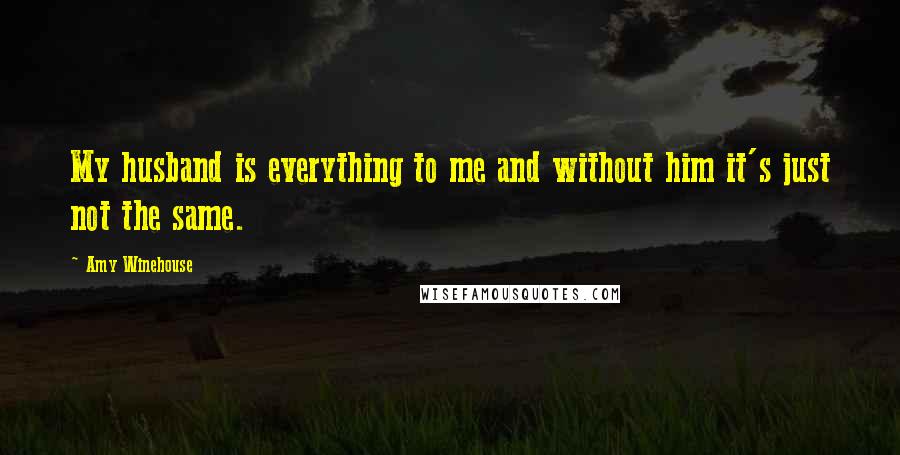 Amy Winehouse Quotes: My husband is everything to me and without him it's just not the same.
