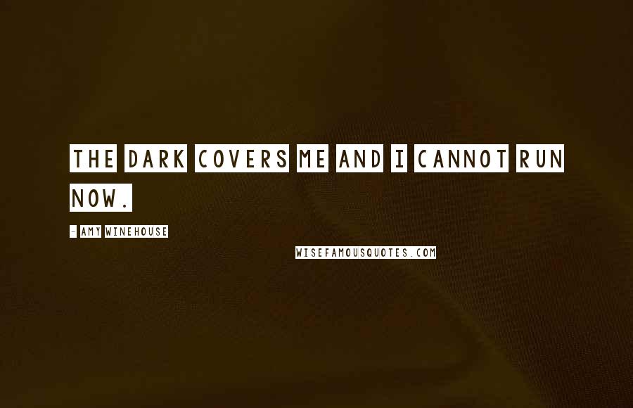 Amy Winehouse Quotes: The dark covers me and I cannot run now.