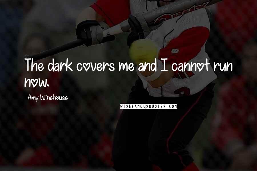 Amy Winehouse Quotes: The dark covers me and I cannot run now.