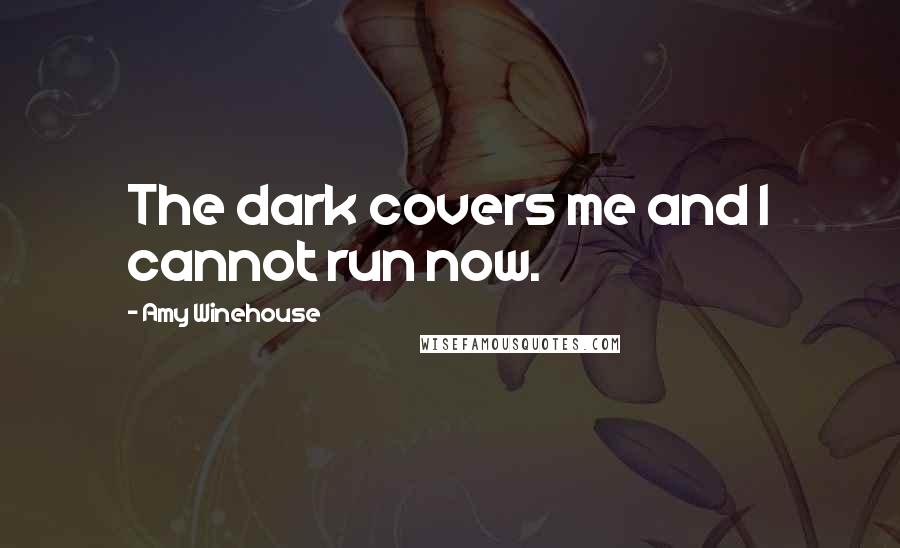 Amy Winehouse Quotes: The dark covers me and I cannot run now.