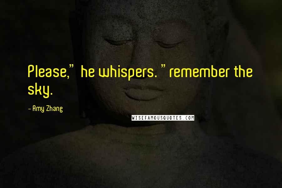 Amy Zhang Quotes: Please," he whispers. "remember the sky.